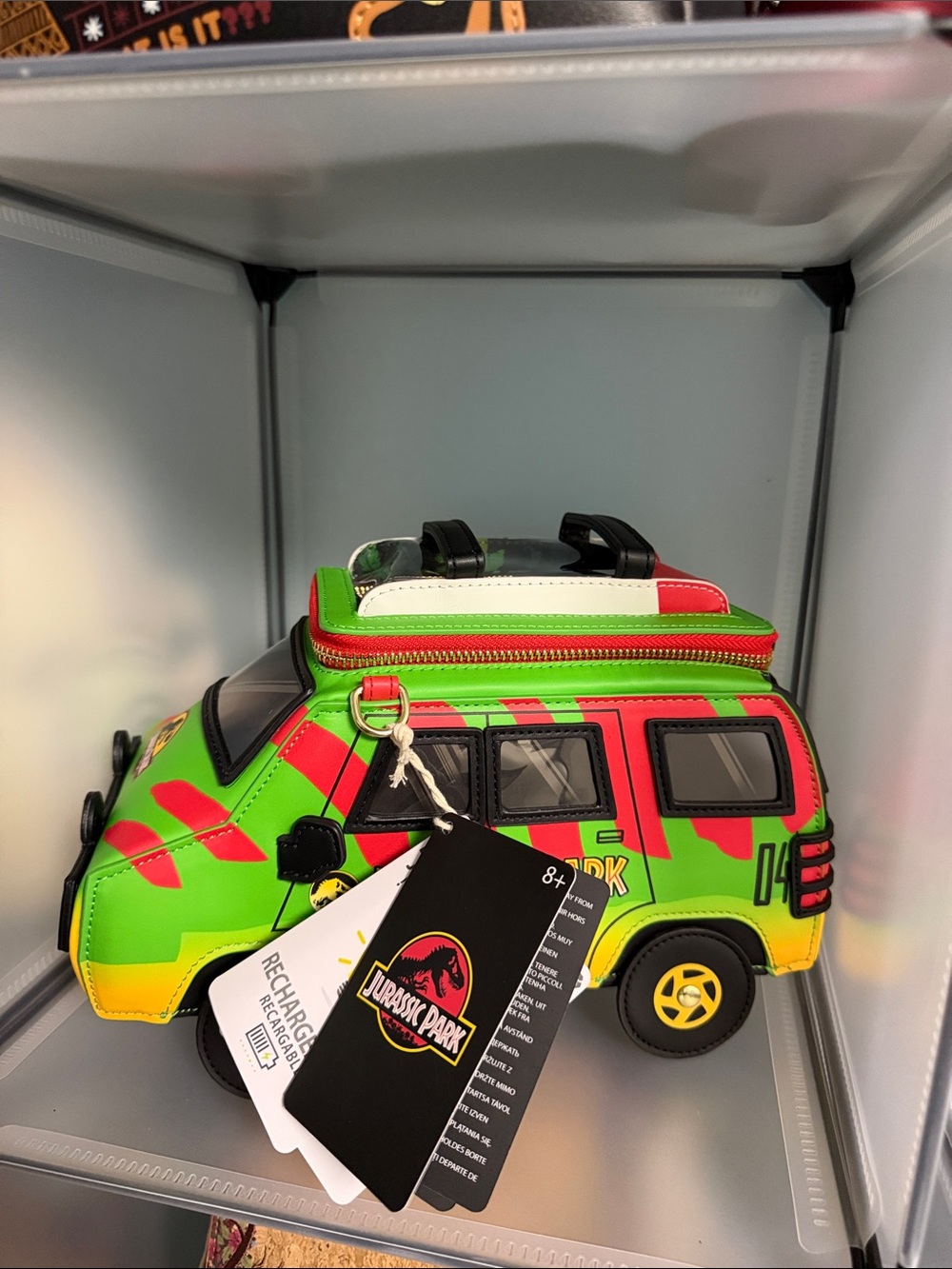 NWT Loungefly Jurassic Park Jeep Crossbody- Green/Red/Yellow - Picture 1 of 11